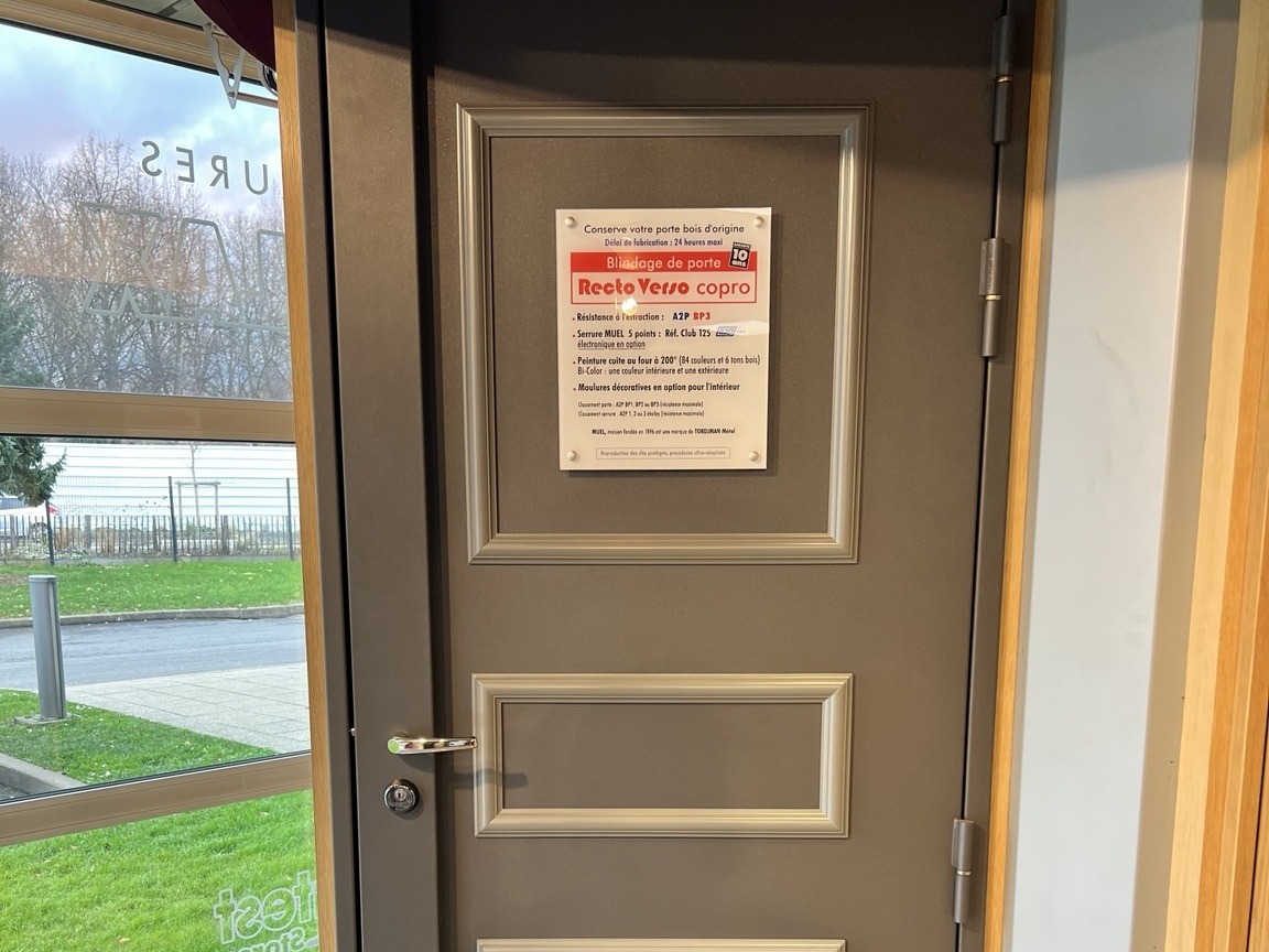 Blindage de porte Recto Verso copro gris