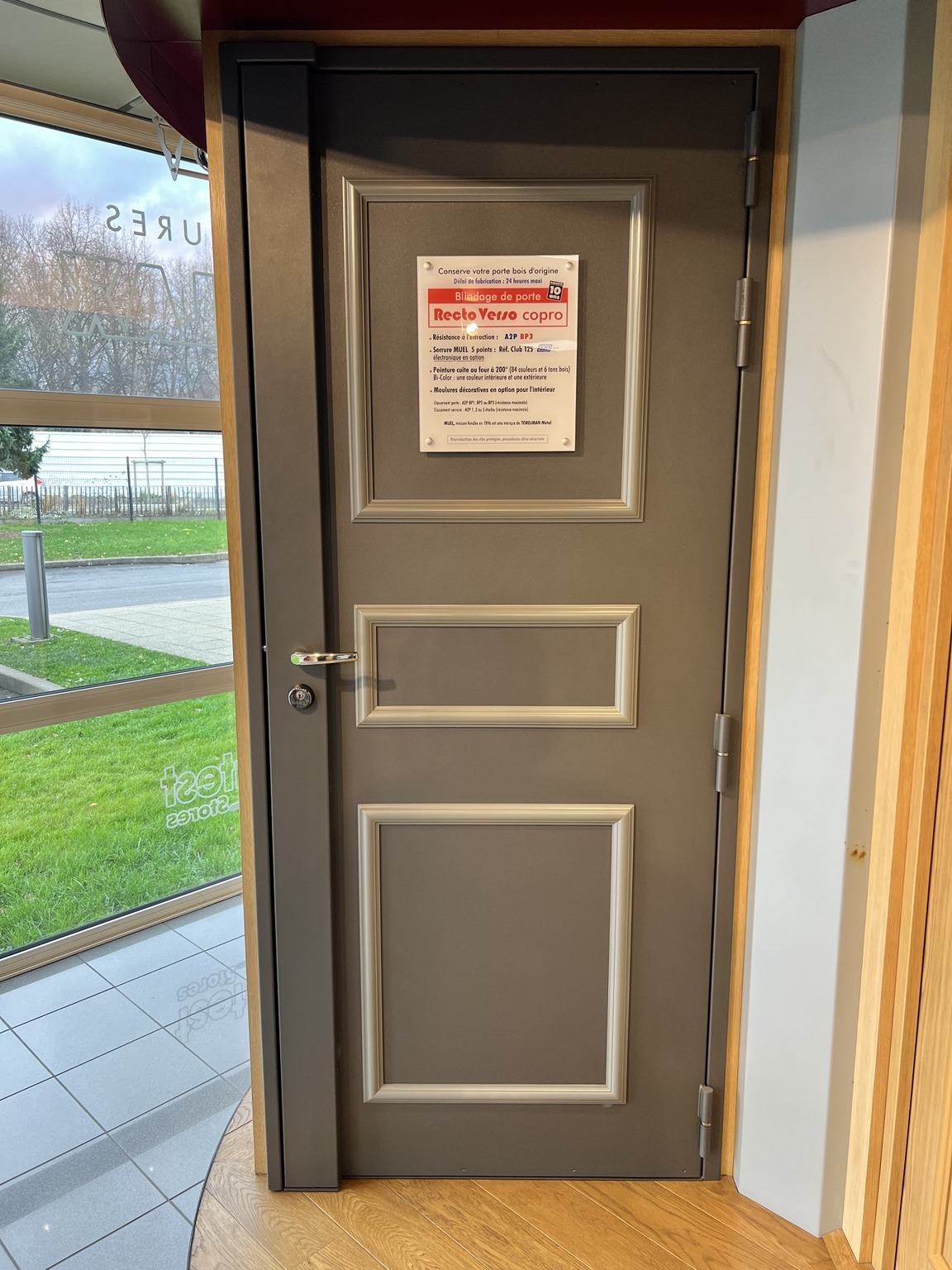 Blindage de porte Recto Verso copro gris