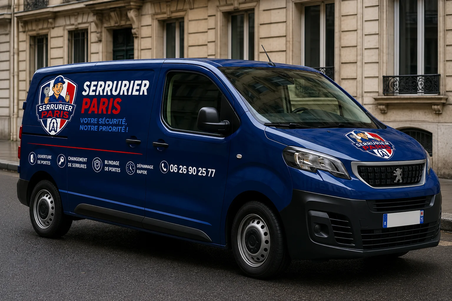 Véhicule d’intervention Serrurier Paris pour dépannage serrurerie
