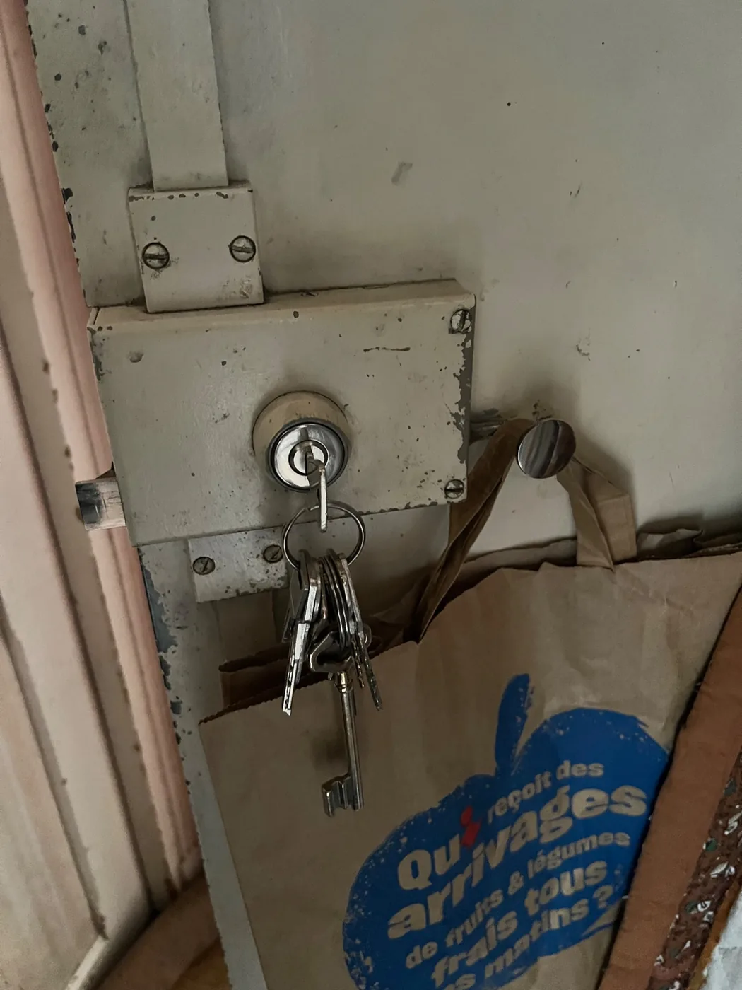 Remplacement de serrure en applique à Paris - avant intervention